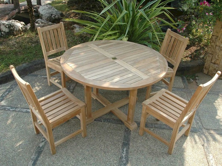 SET-36 Tosca 47″ Round Teak Dining Table Set with Sonoma Chairs | BetterPatio // BetterPatio.com