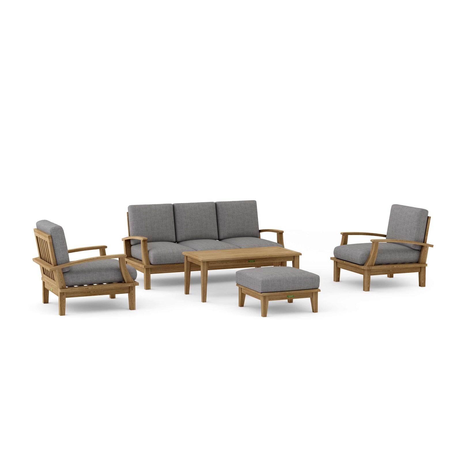 Brianna 5-Pc Teak Deep Seating Sofa Set with Sunbrella Cushions | BetterPatio // BetterPatio.com