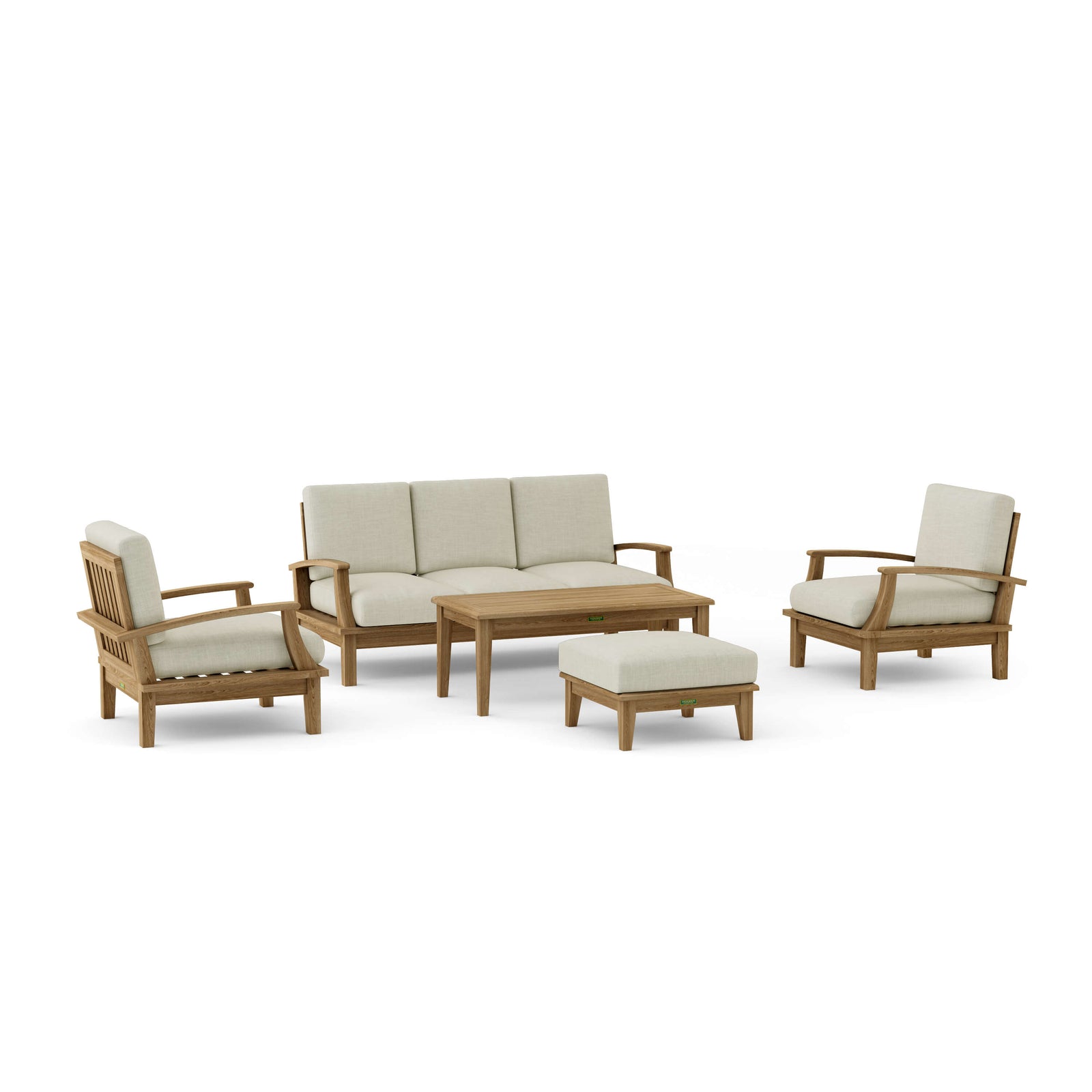 Brianna 5-Pc Teak Deep Seating Sofa Set with Sunbrella Cushions | BetterPatio // BetterPatio.com