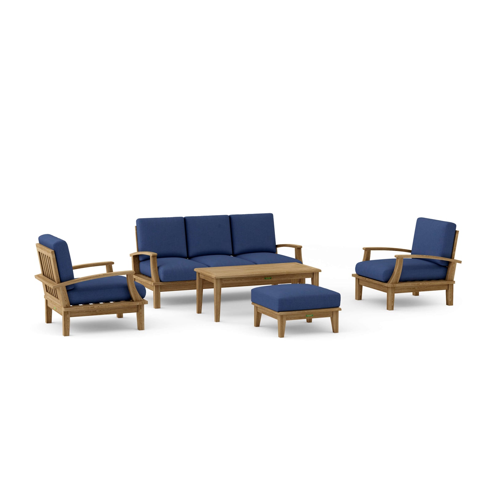 Brianna 5-Pc Teak Deep Seating Sofa Set with Sunbrella Cushions | BetterPatio // BetterPatio.com