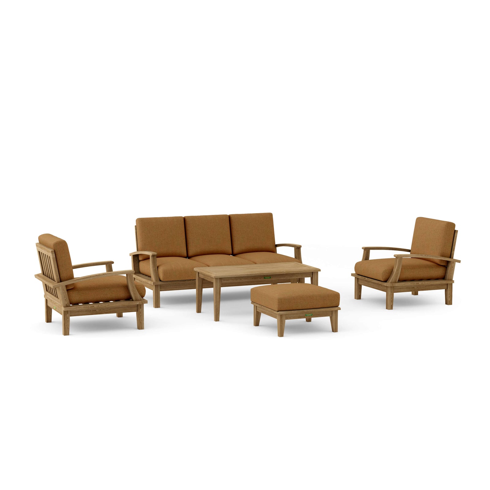 Brianna 5-Pc Teak Deep Seating Sofa Set with Sunbrella Cushions | BetterPatio // BetterPatio.com