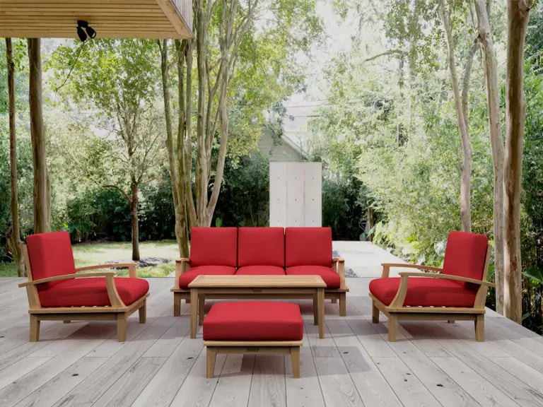 Brianna 5-Pc Teak Deep Seating Sofa Set with Sunbrella Cushions | BetterPatio // BetterPatio.com