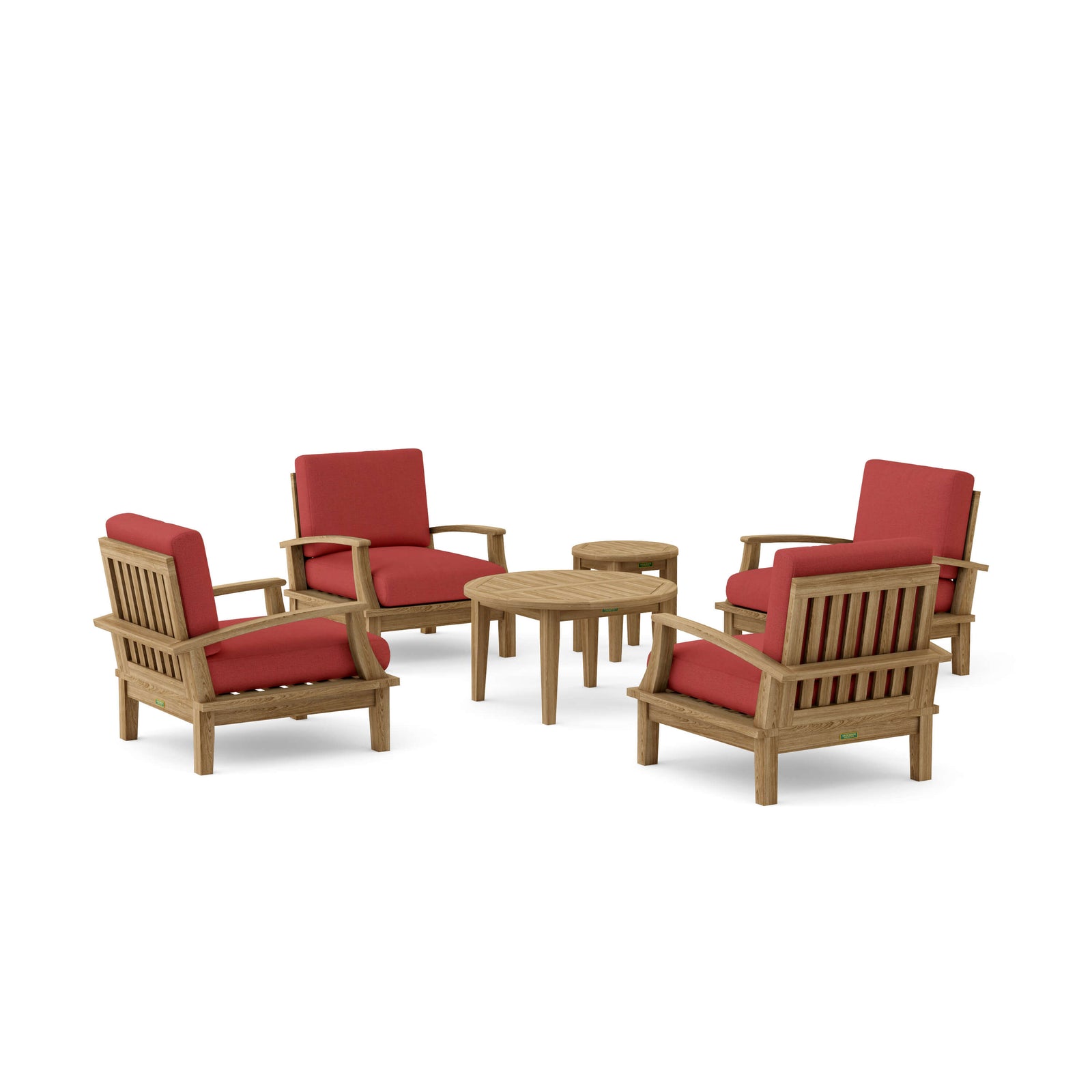 Brianna 6-Pc Teak Deep Seating Armchair Set with Sunbrella Cushions | BetterPatio // BetterPatio.com