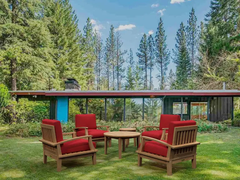 Brianna 5-Pc Teak Deep Seating Sofa Set with Sunbrella Cushions | BetterPatio // BetterPatio.com