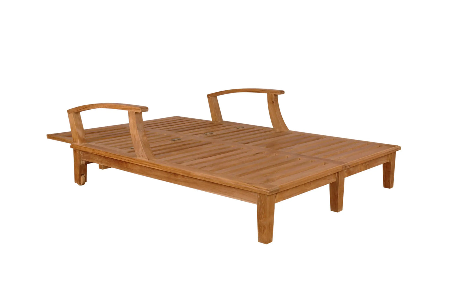 Brianna Double Sun Lounger with Arm - Adjustable Teak Outdoor Lounger for Two | BetterPatio // BetterPatio.com
