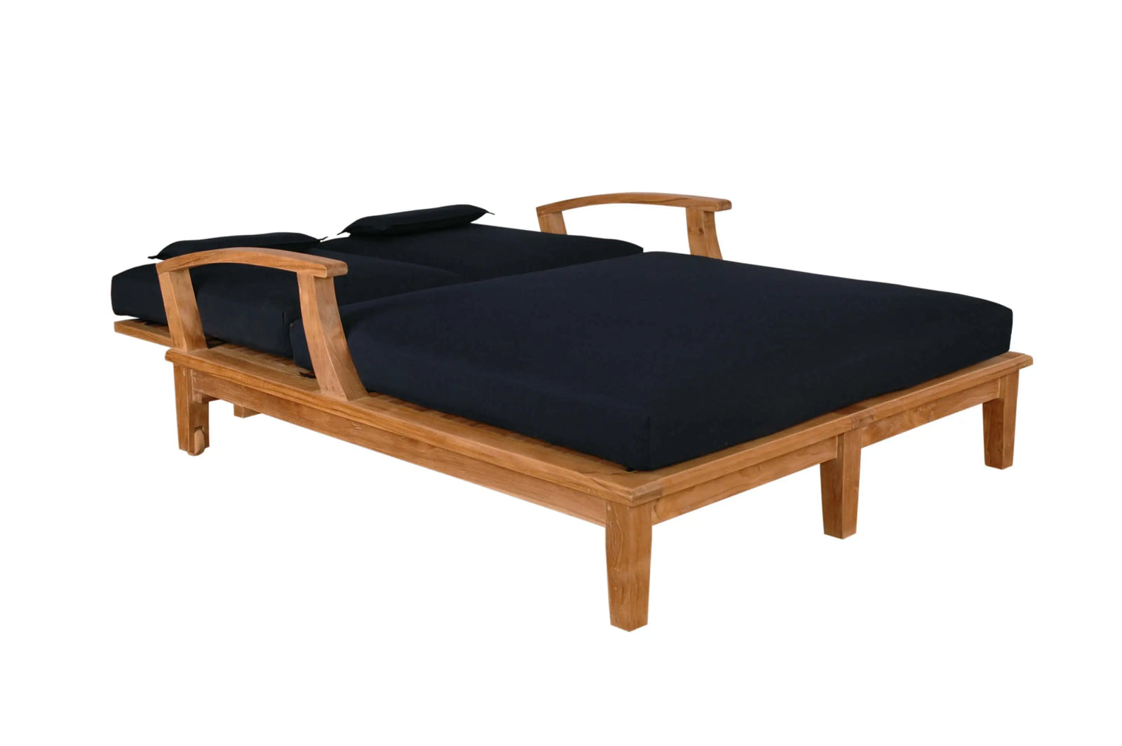 Brianna Double Sun Lounger with Arm - Adjustable Teak Outdoor Lounger for Two | BetterPatio // BetterPatio.com