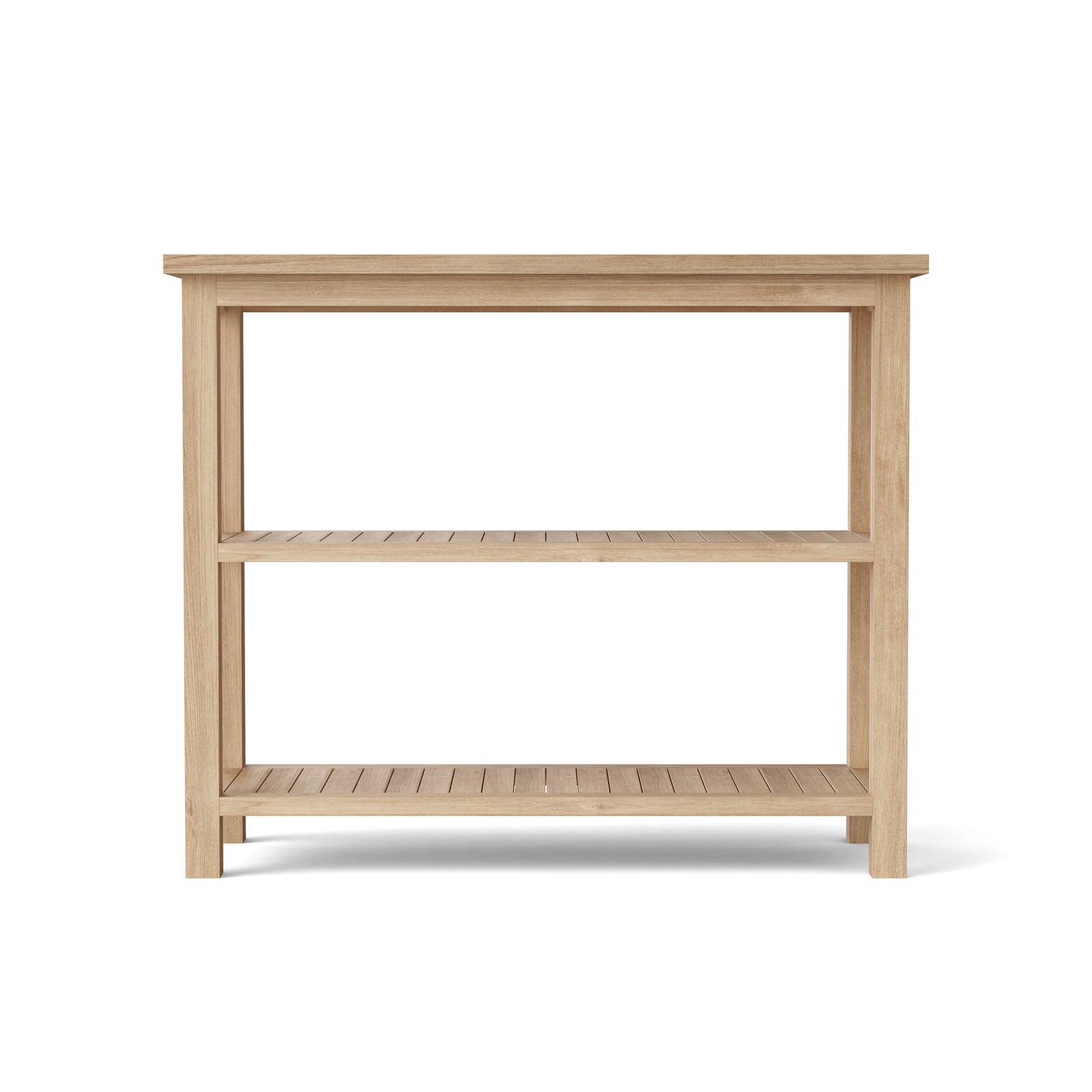 Teak Towel Console Table with 2 Shelves – Chapman Collection | BetterPatio