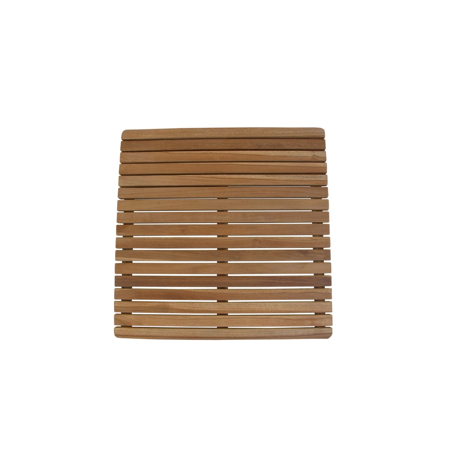 Wooden slatted mat on a white background