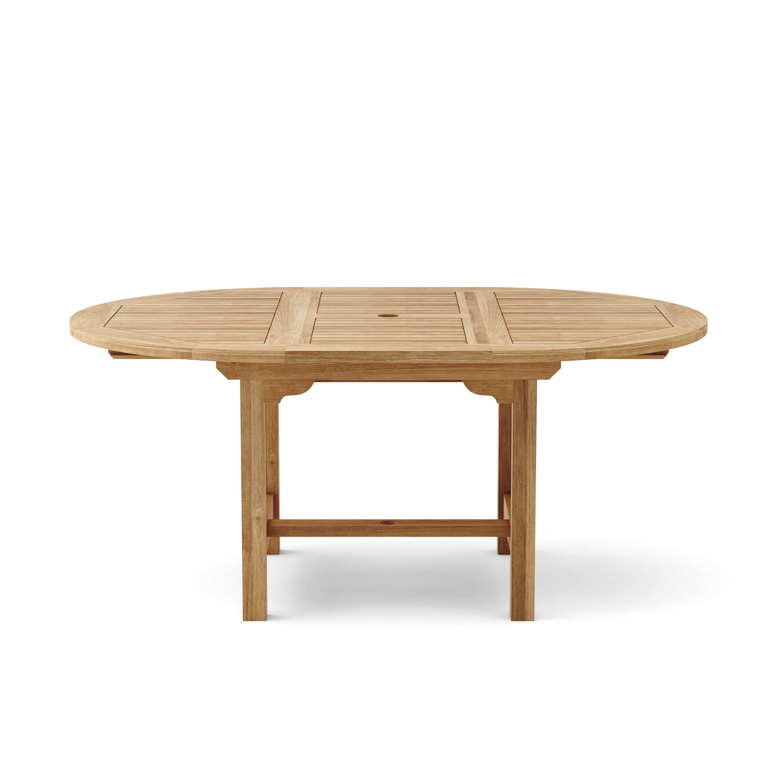 Wooden round table on a white background