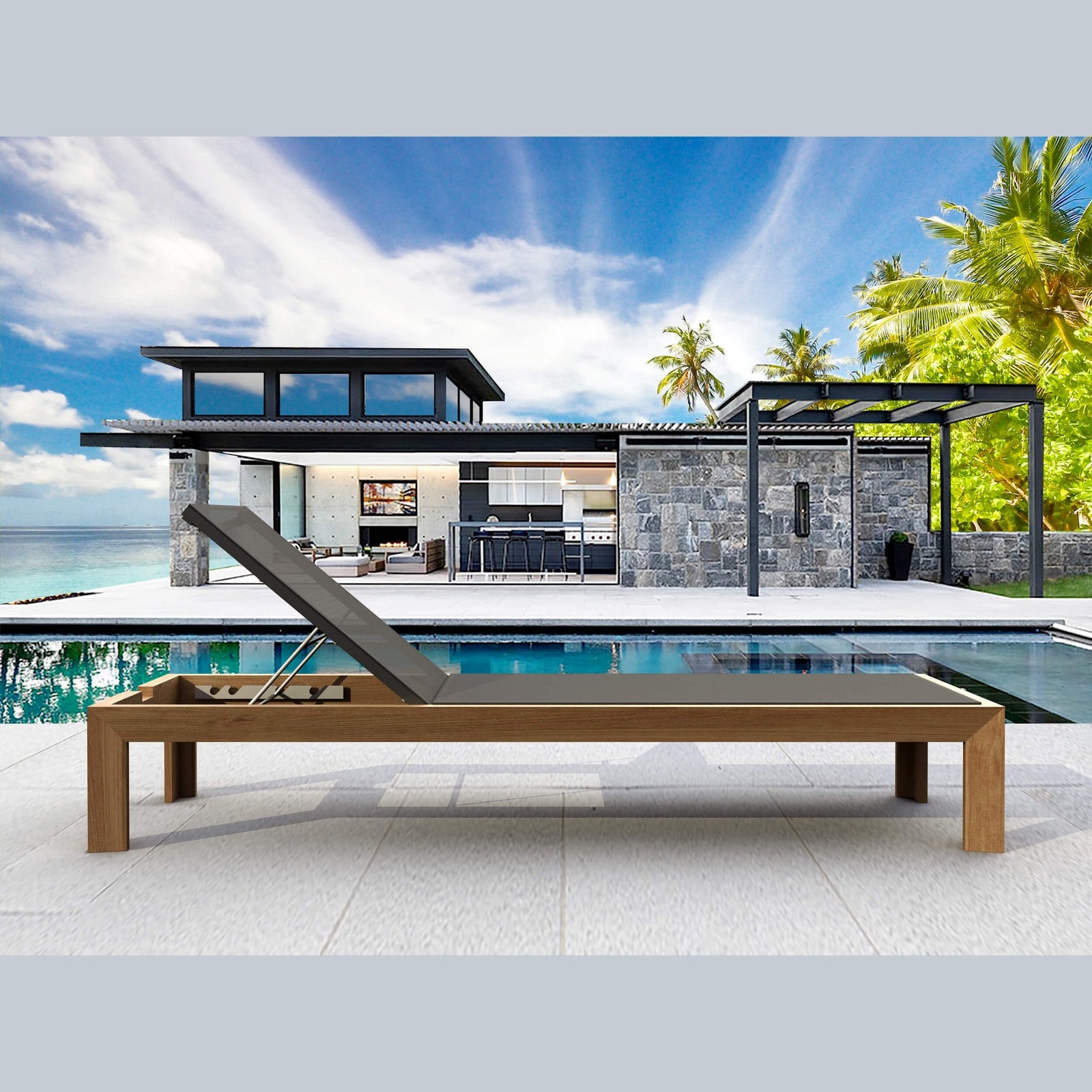 Smyrna Teak & Batyline Sun Lounger | BetterPatio // BetterPatio.com