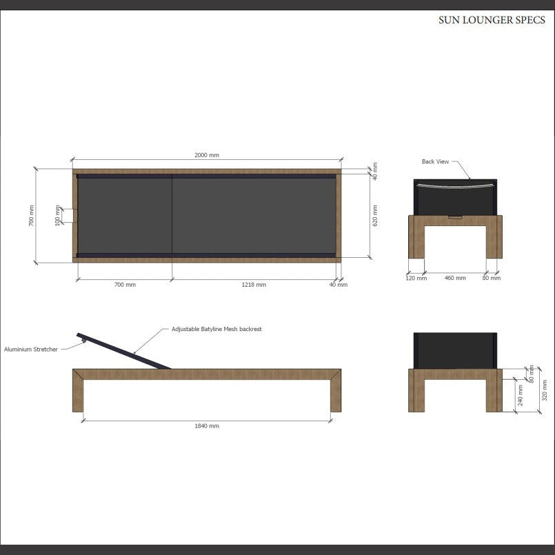 Smyrna Teak & Batyline Sun Lounger | BetterPatio // BetterPatio.com