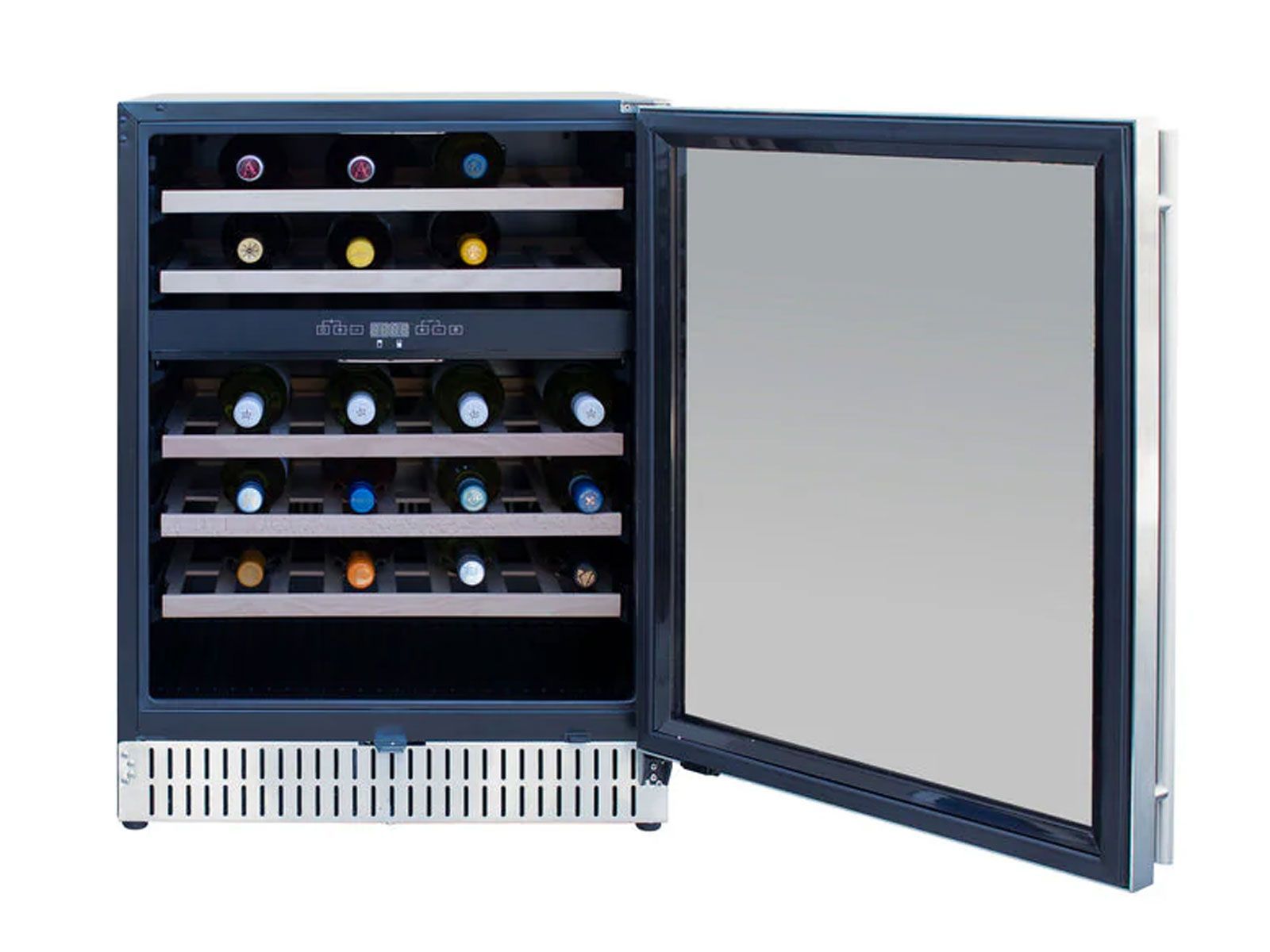 Summerset 24-Inch Outdoor Rated Dual Zone Wine Cooler – 46 Bottle Capacity, Digital Temperature Control