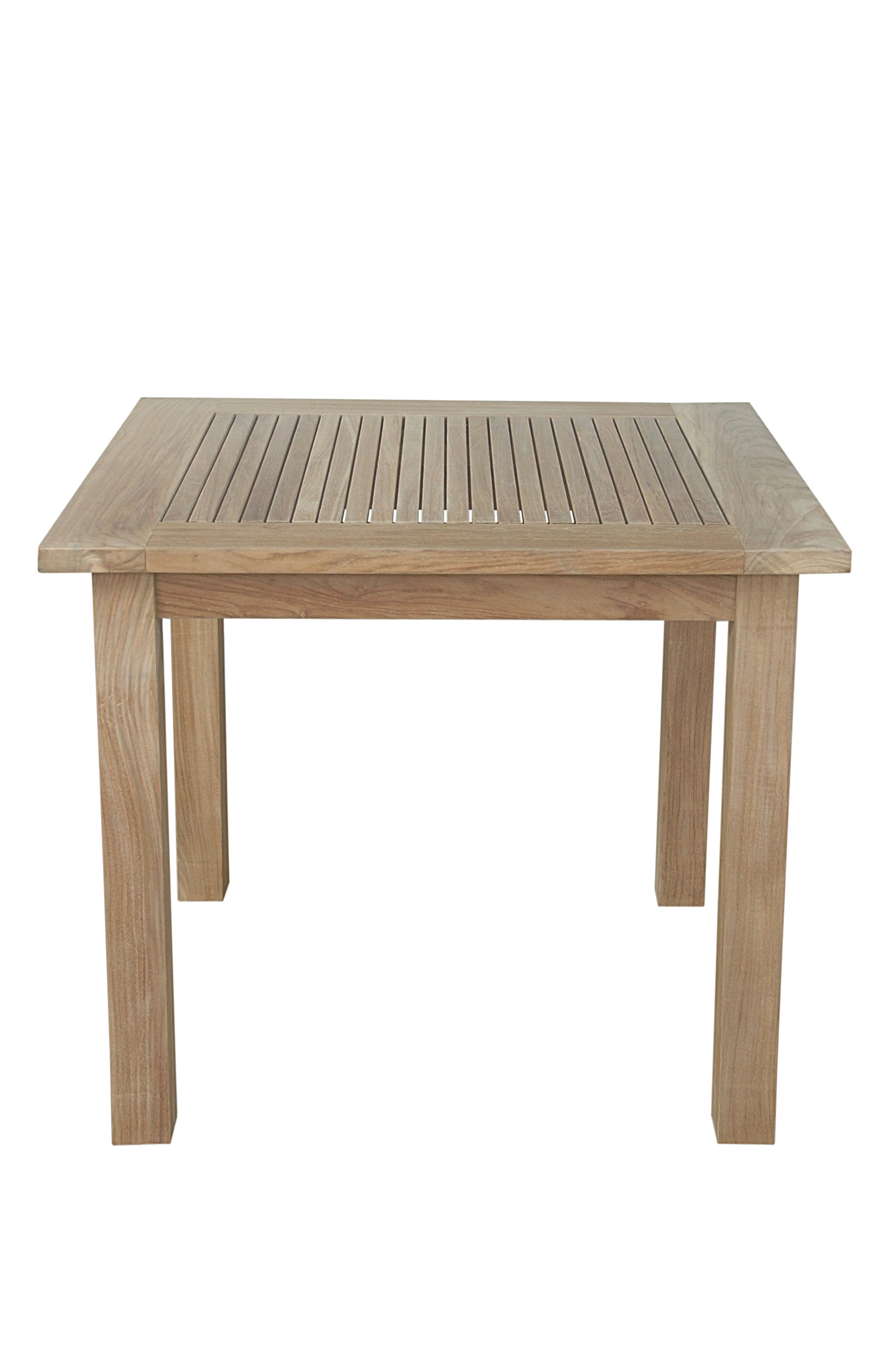 Wooden square table on a white background