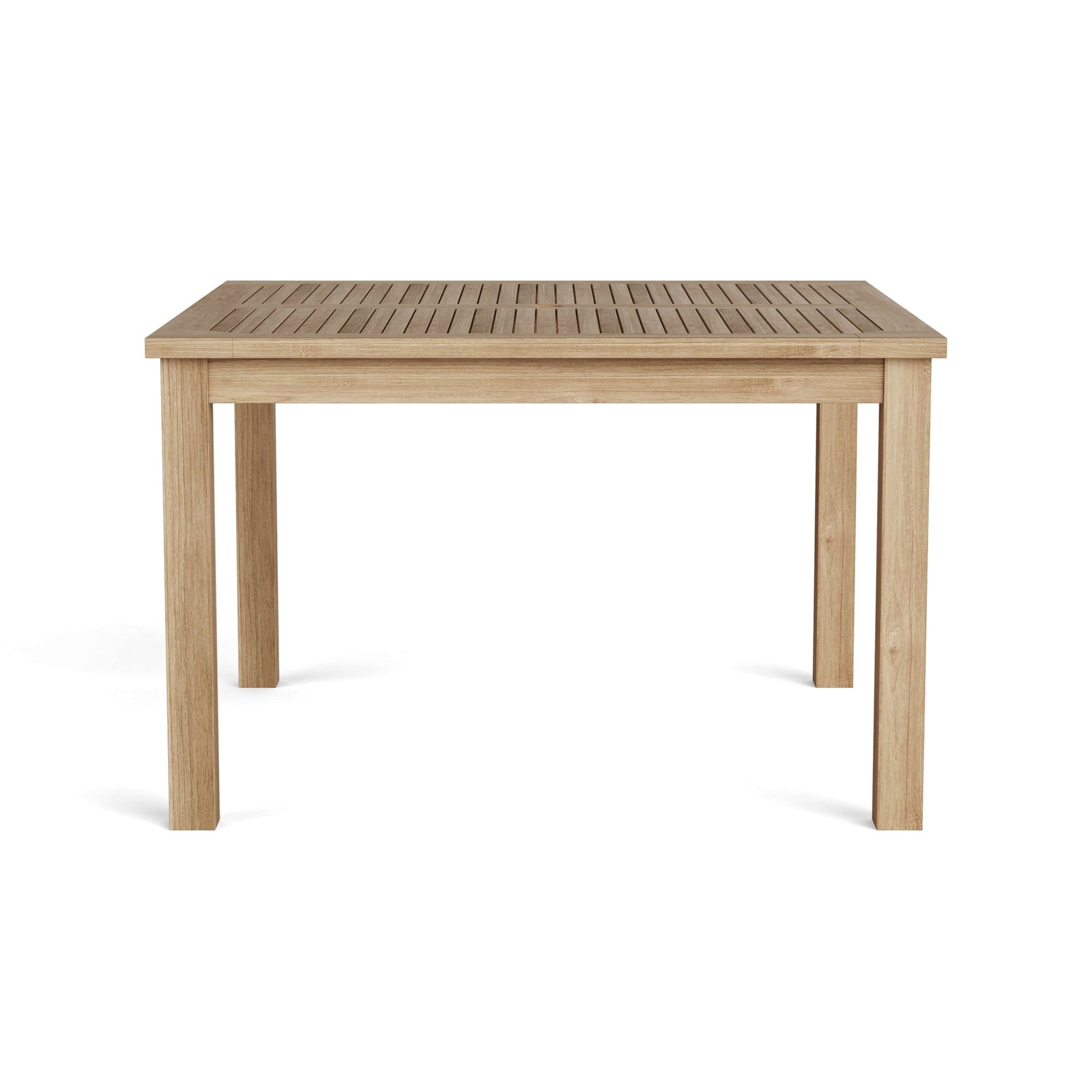 Windsor 47" Square Small Slat Dining Table – Teak Outdoor & Indoor | BetterPatio
