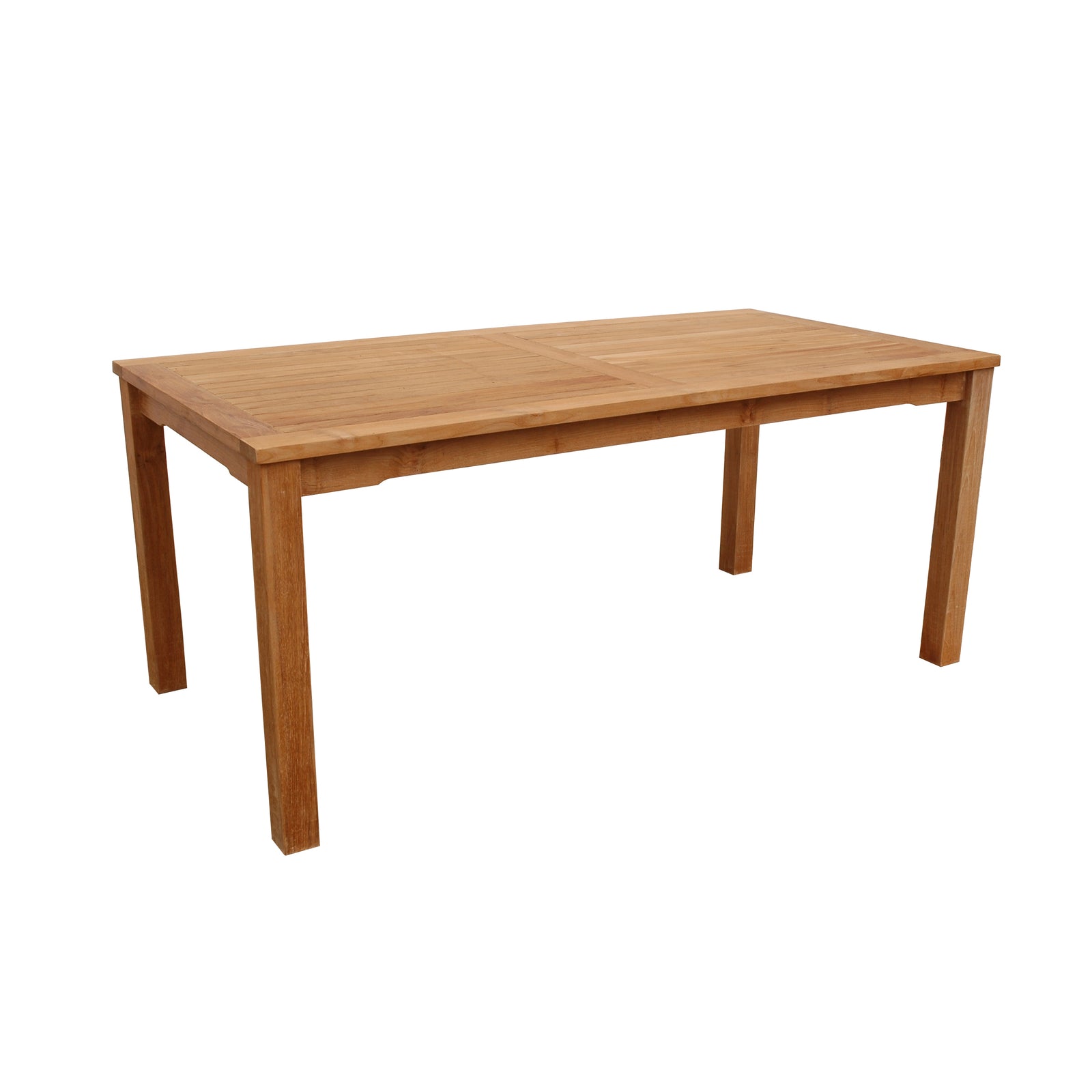 Wooden dining table on a white background