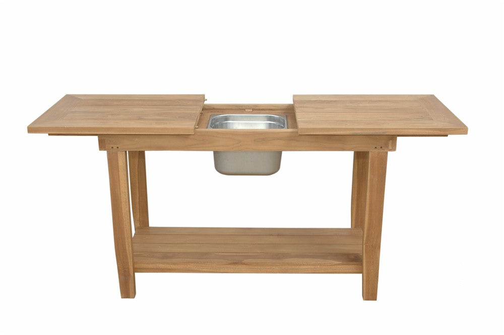 Wooden side table with a shelf on a white background
