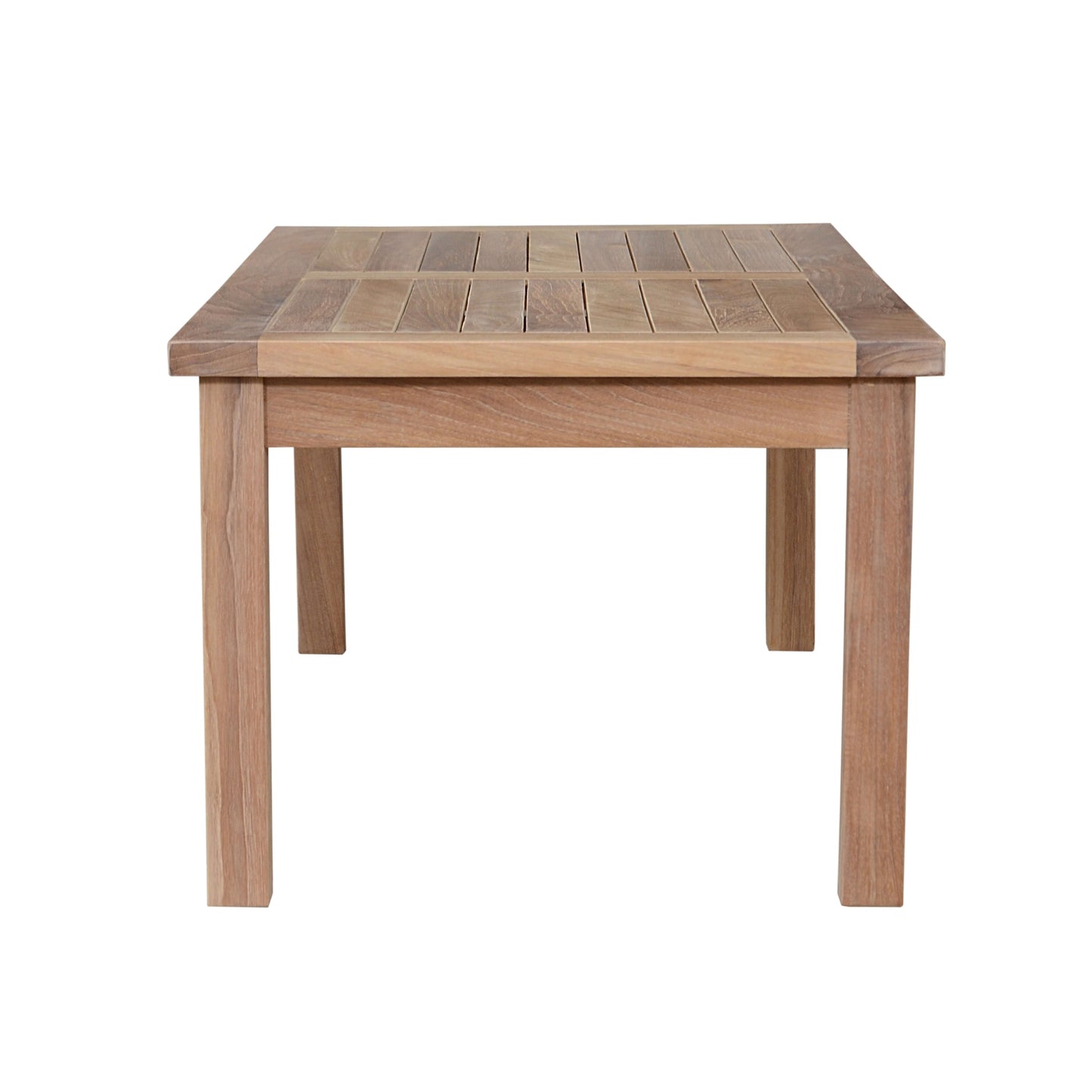 Wooden square table on a white background
