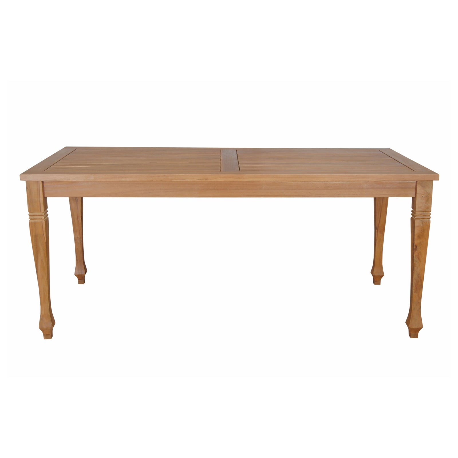 Wooden dining table on a white background