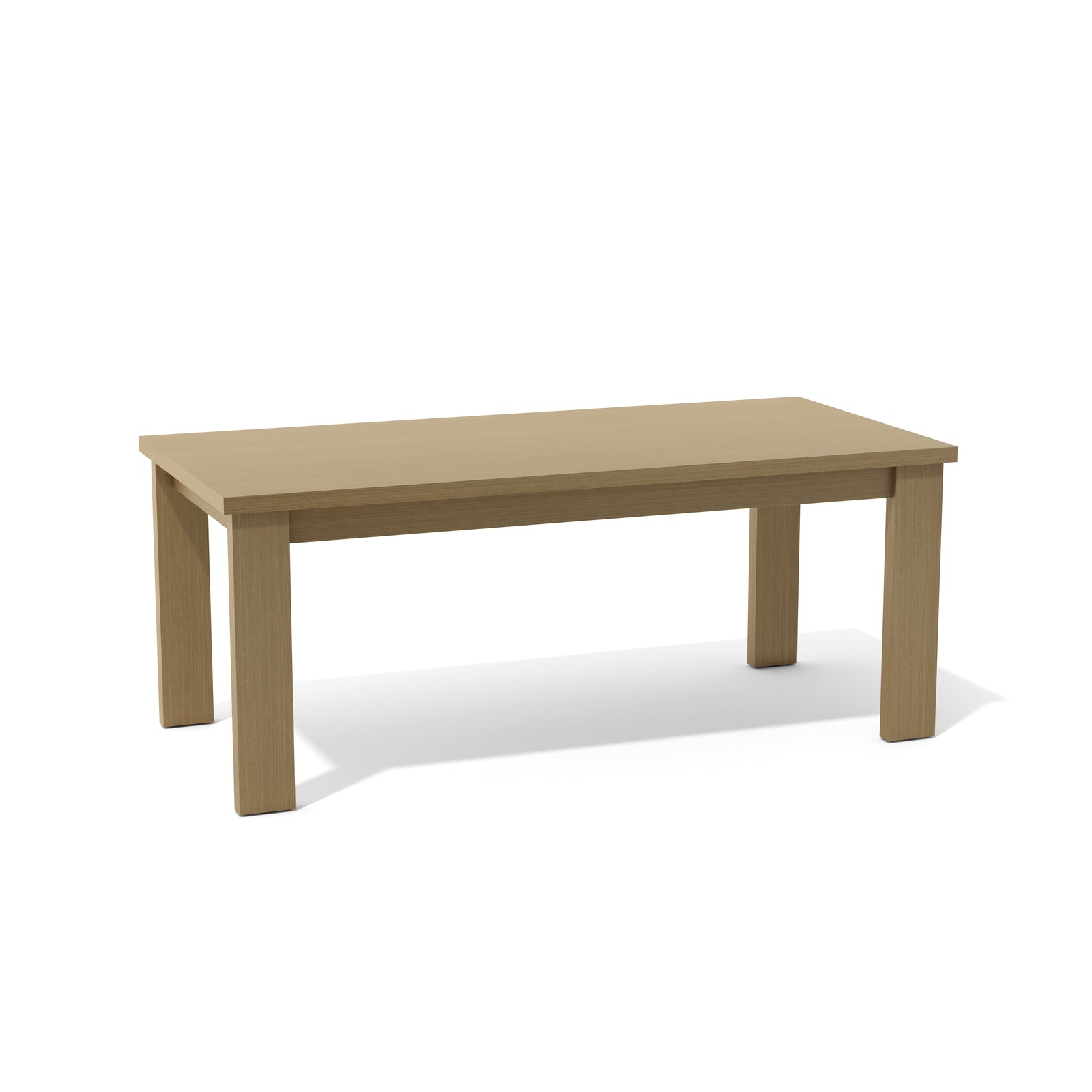 Beige wooden table on a white background