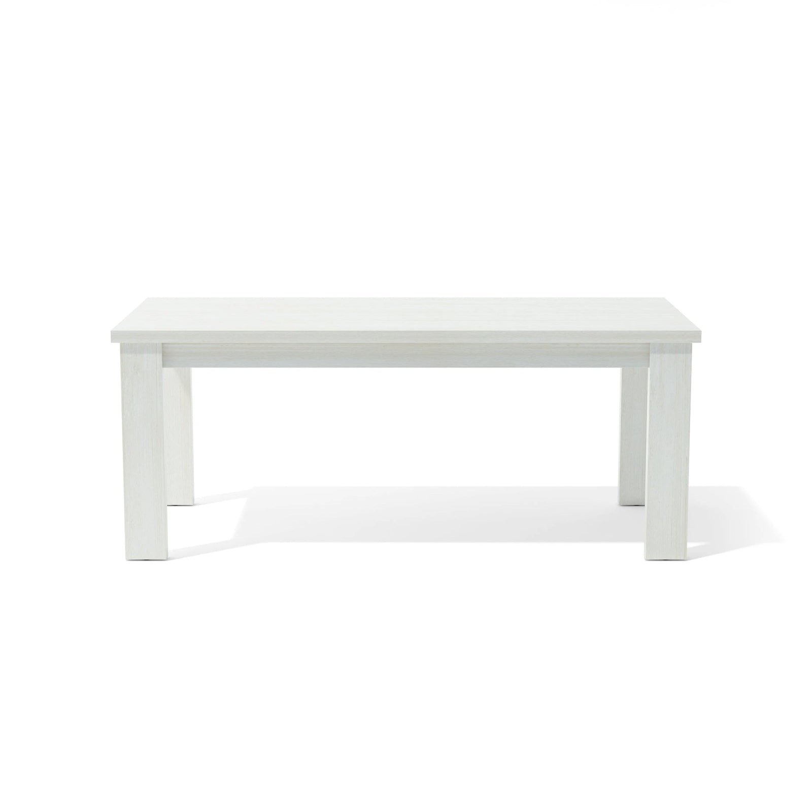 White rectangular table on a white background