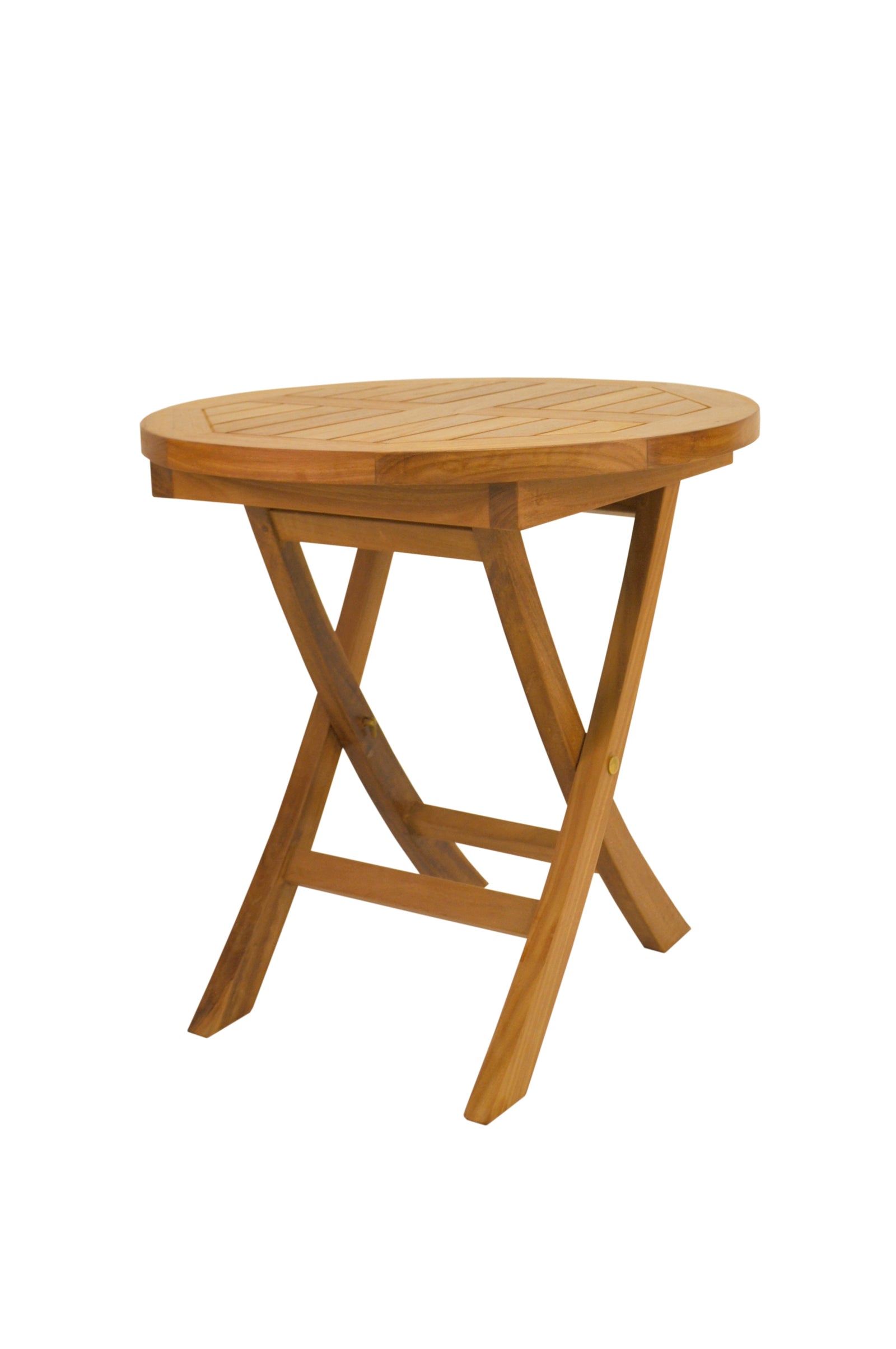 Wooden folding table on a white background