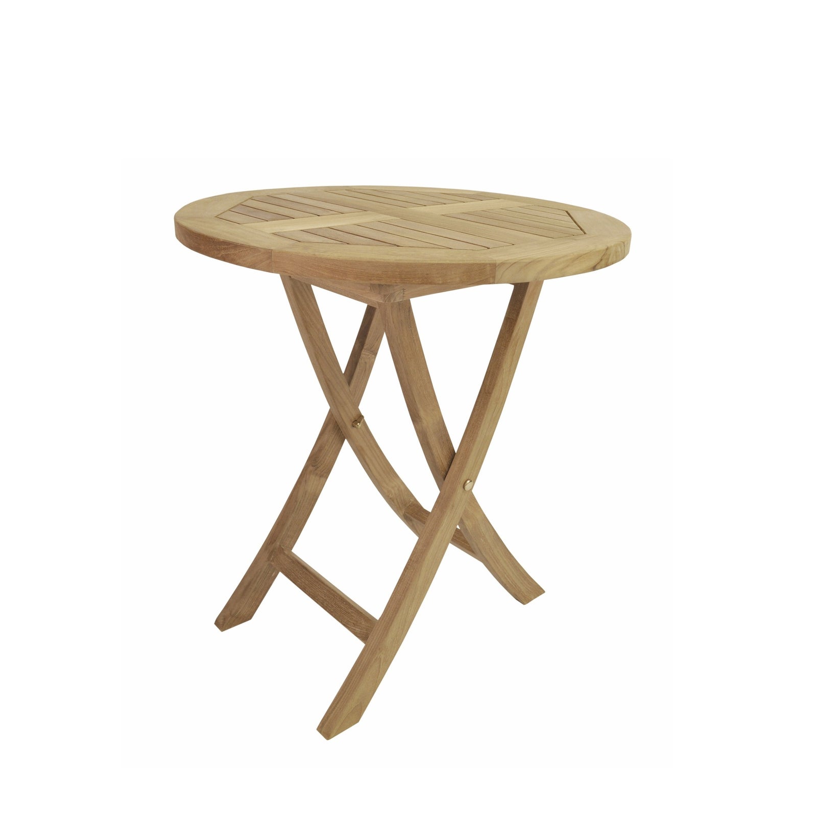 Wooden folding table on a white background