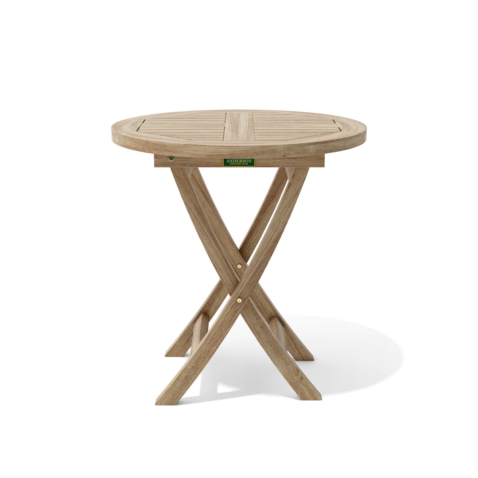 Wooden folding table on a white background