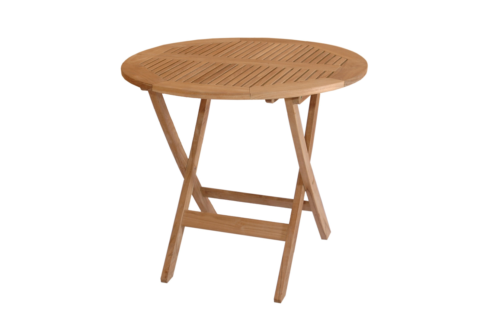 Wooden folding table on a white background