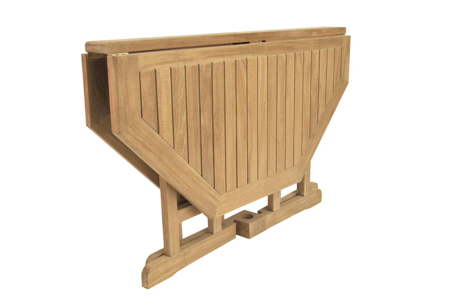 Wooden gateleg table on a white background