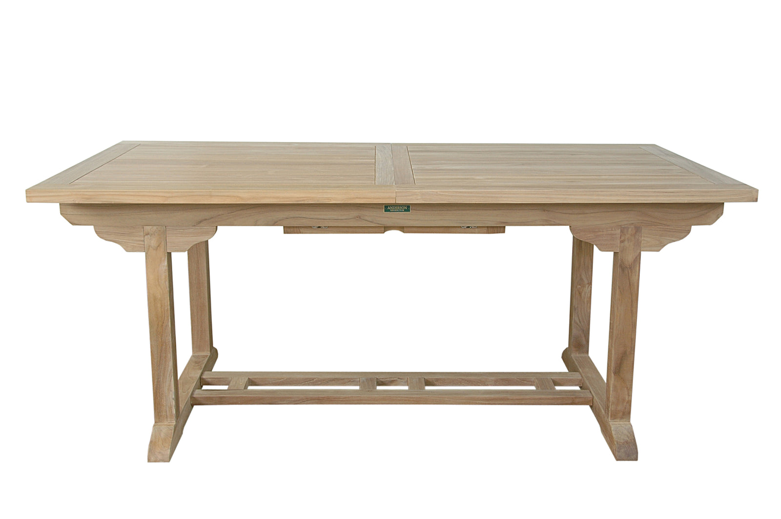 Wooden dining table on a white background