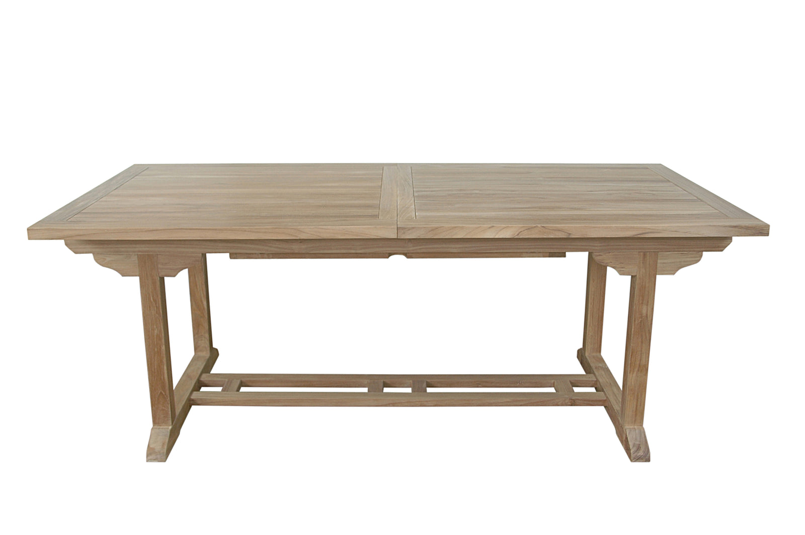 Wooden dining table on a white background