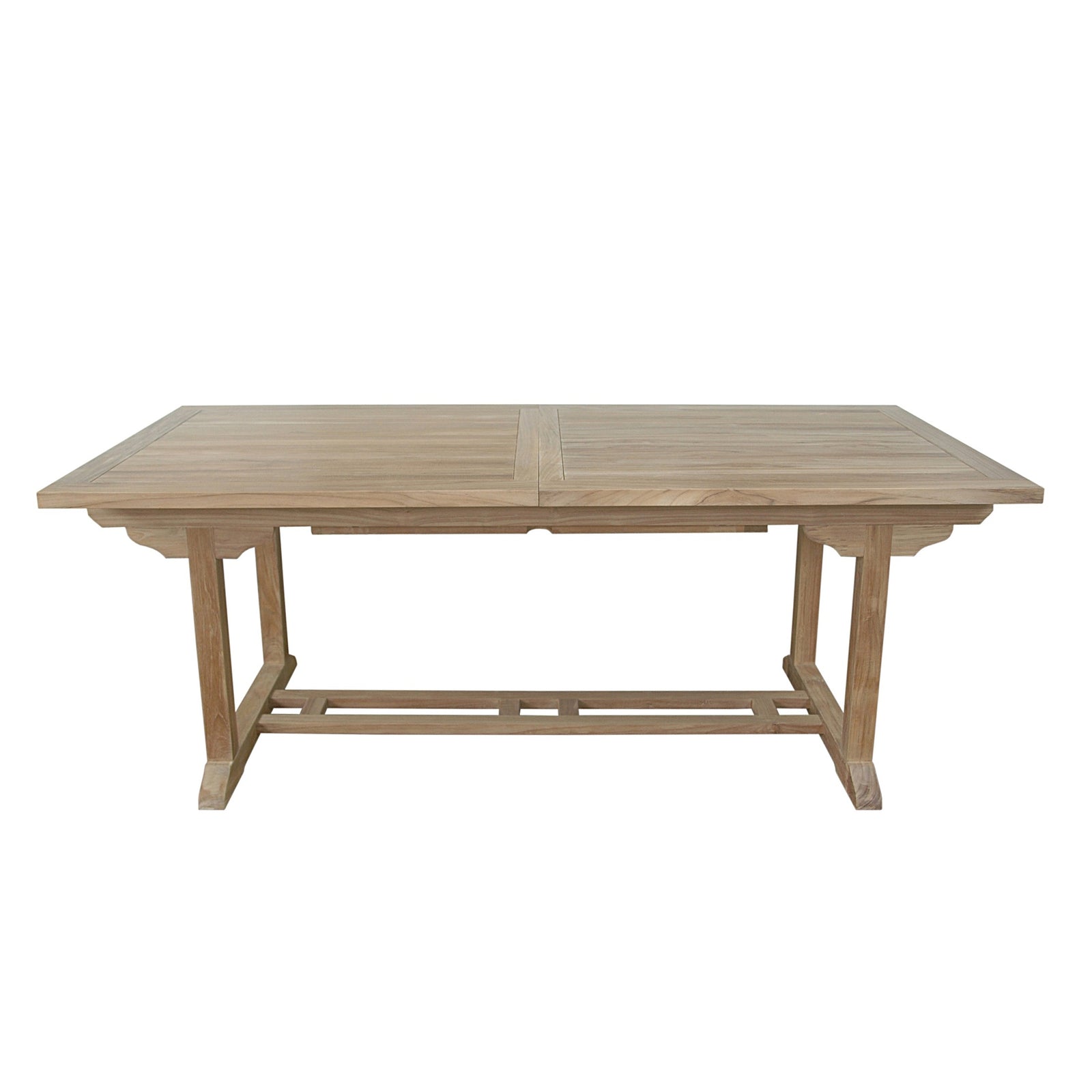 Wooden dining table on a white background