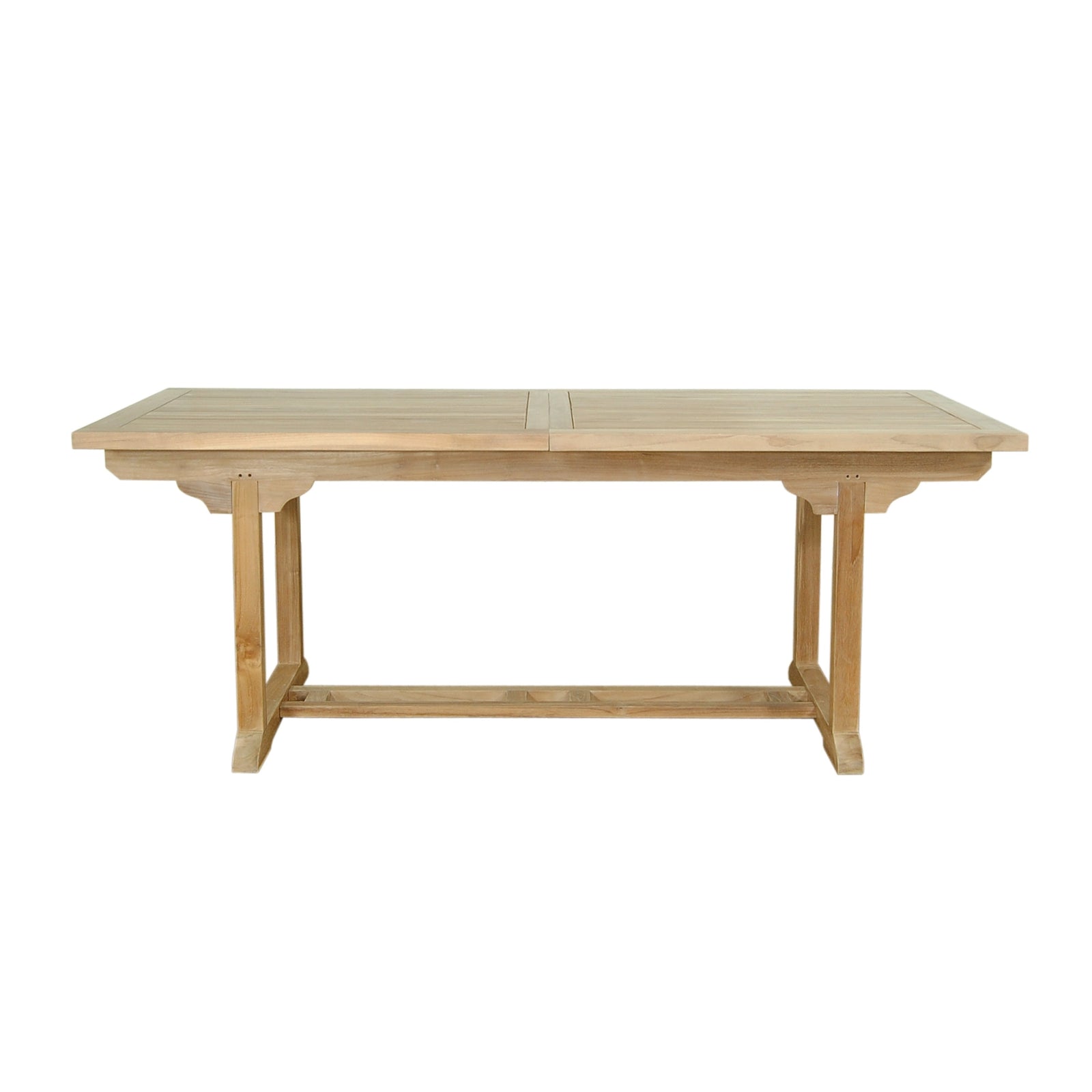 Wooden dining table on a white background