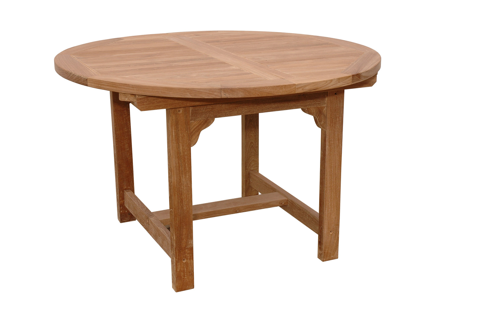 Wooden round table on a white background