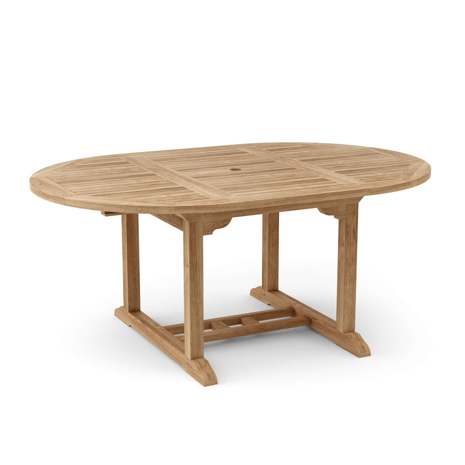 Wooden outdoor table on a white background