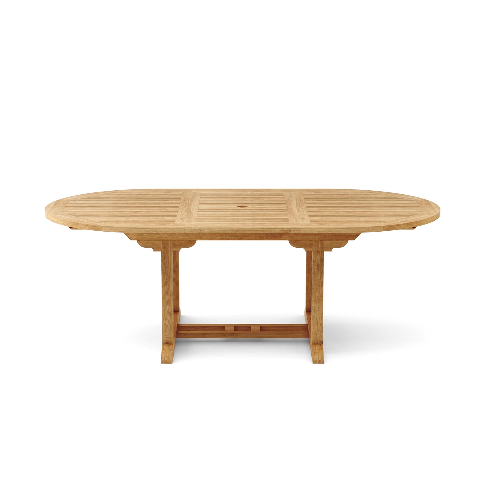 Wooden dining table on a white background