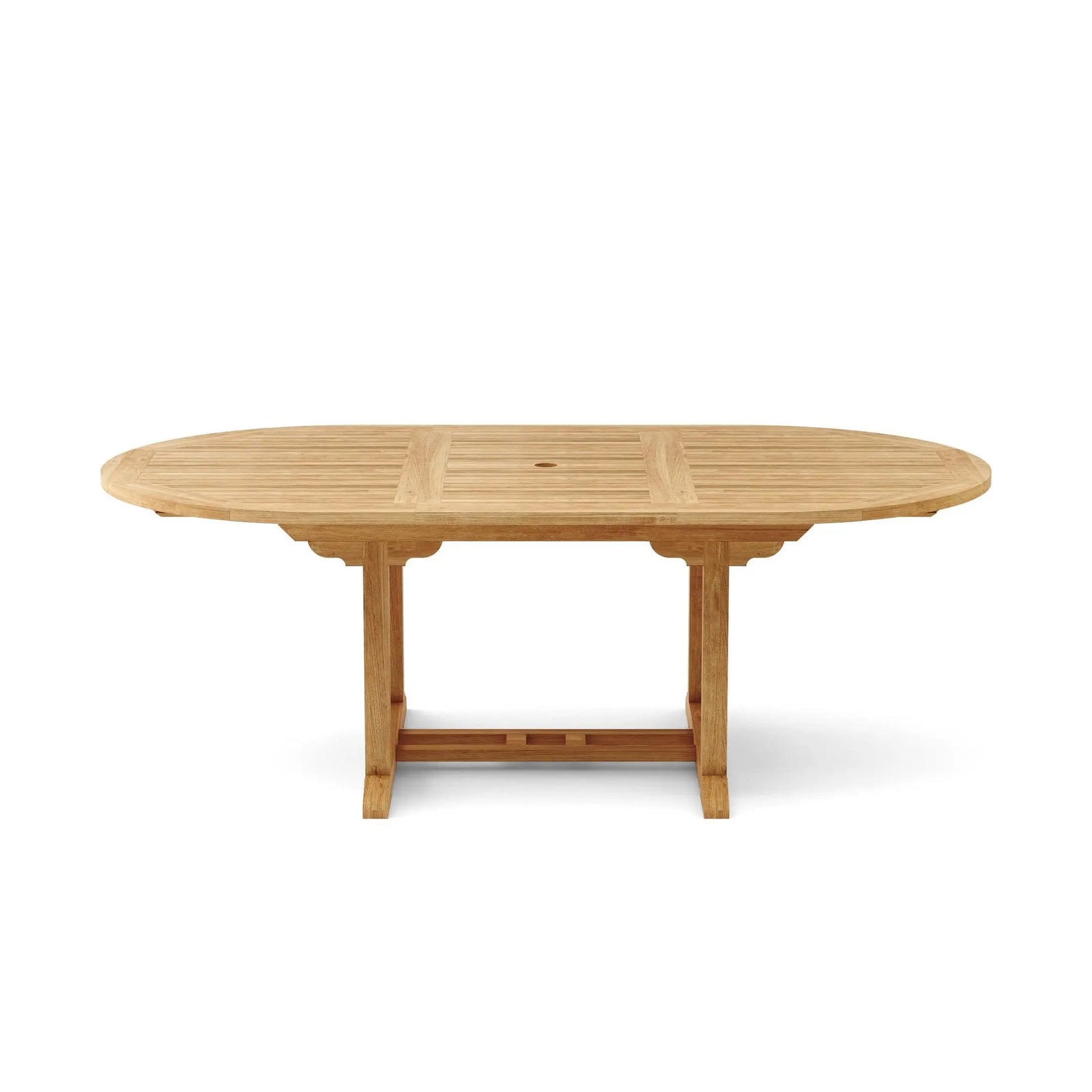 Wooden dining table on a white background