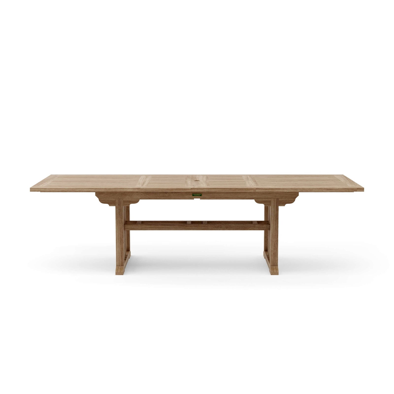Wooden dining table on a white background