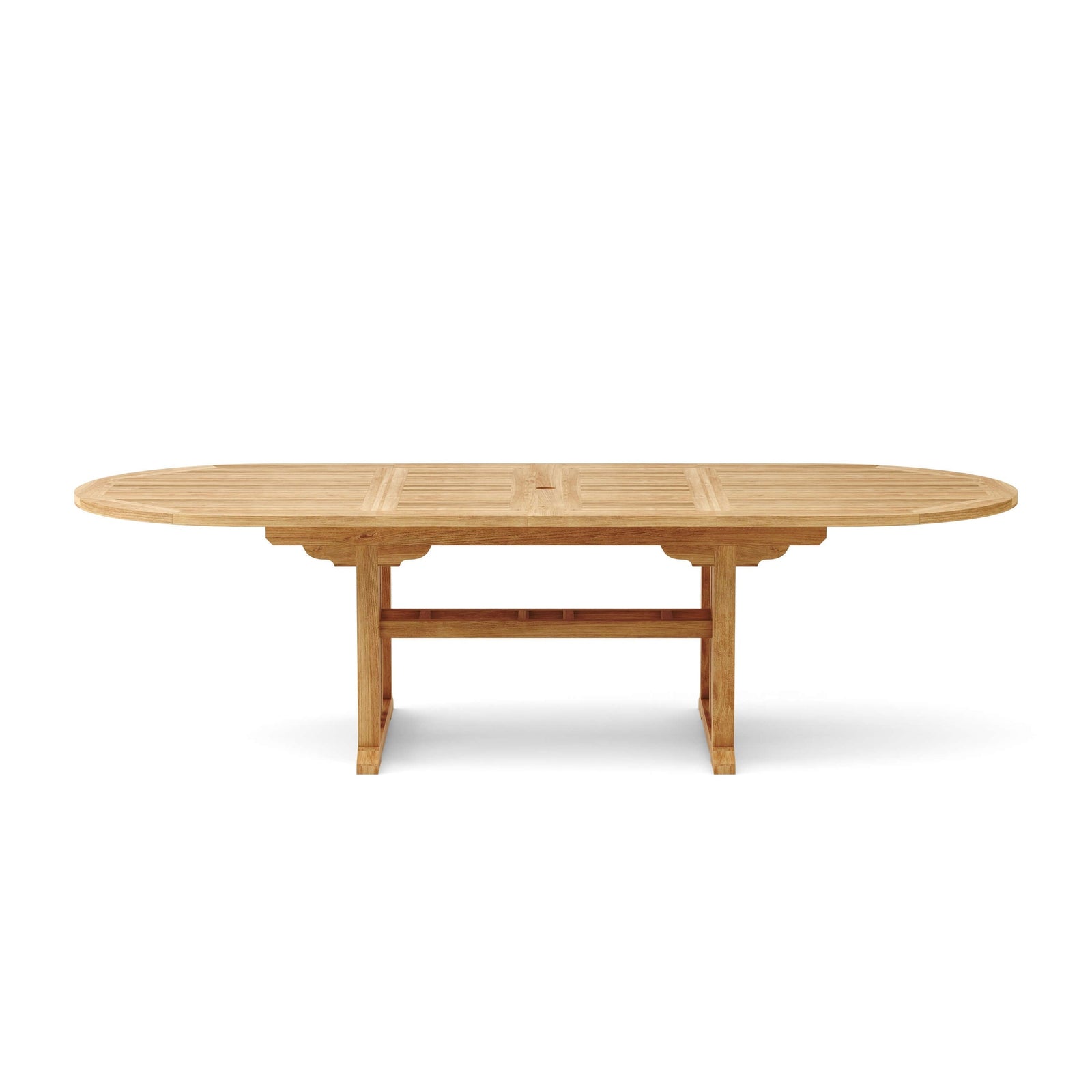 Wooden dining table on a white background