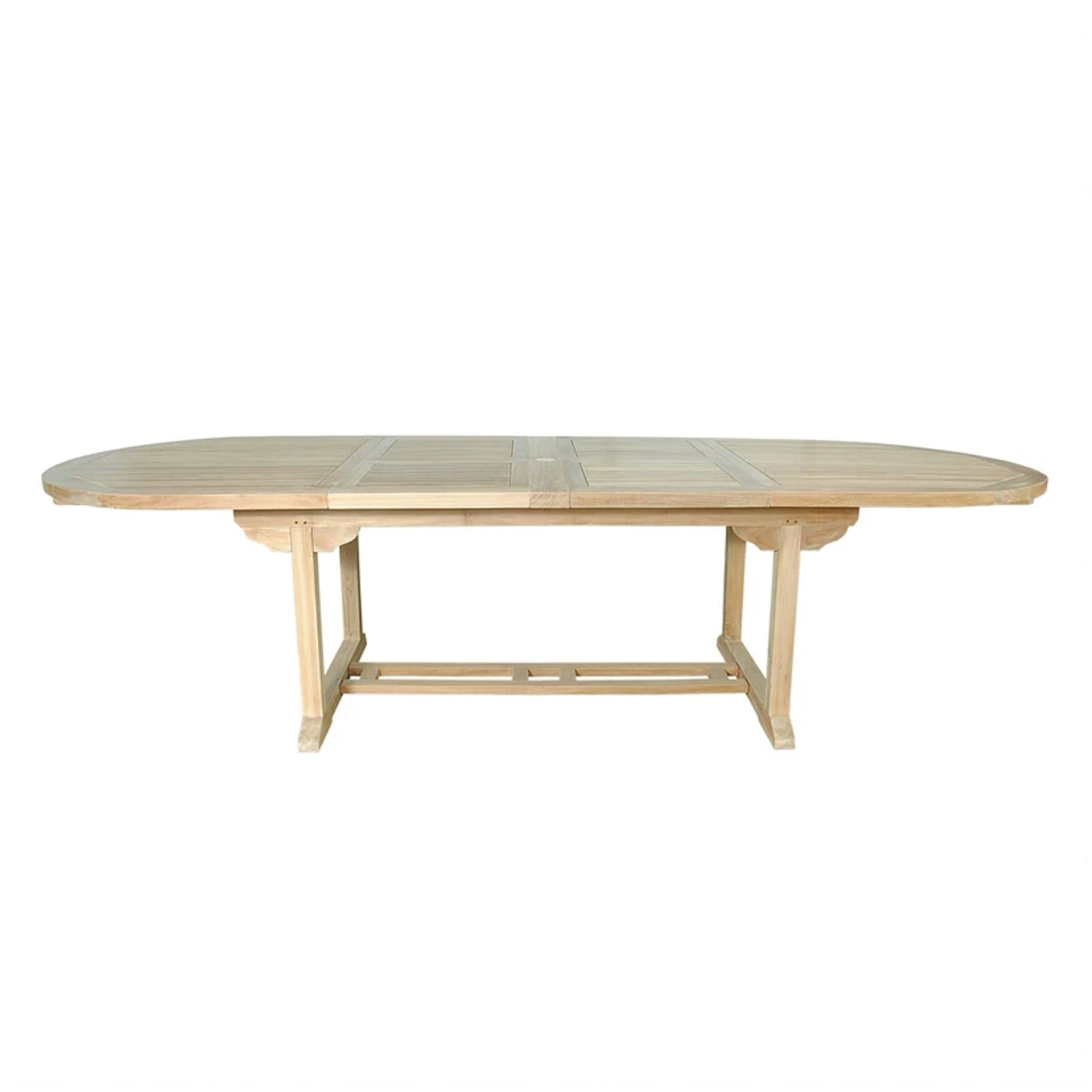 Wooden dining table on a white background