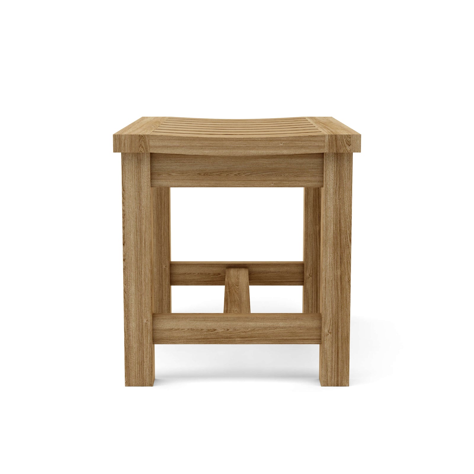 Wooden stool on a white background