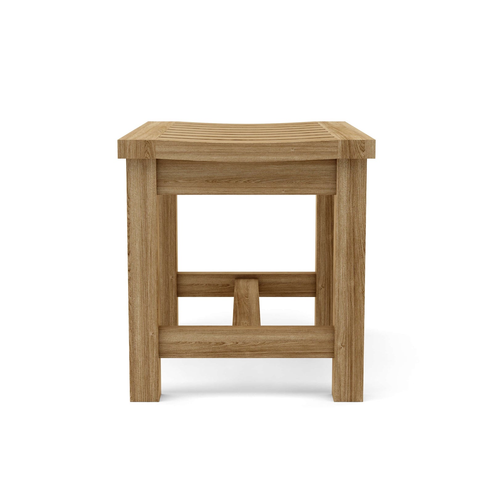 Wooden stool on a white background