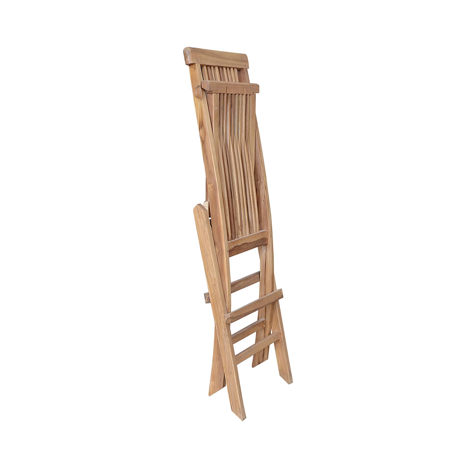 Wooden folding chair on a white background