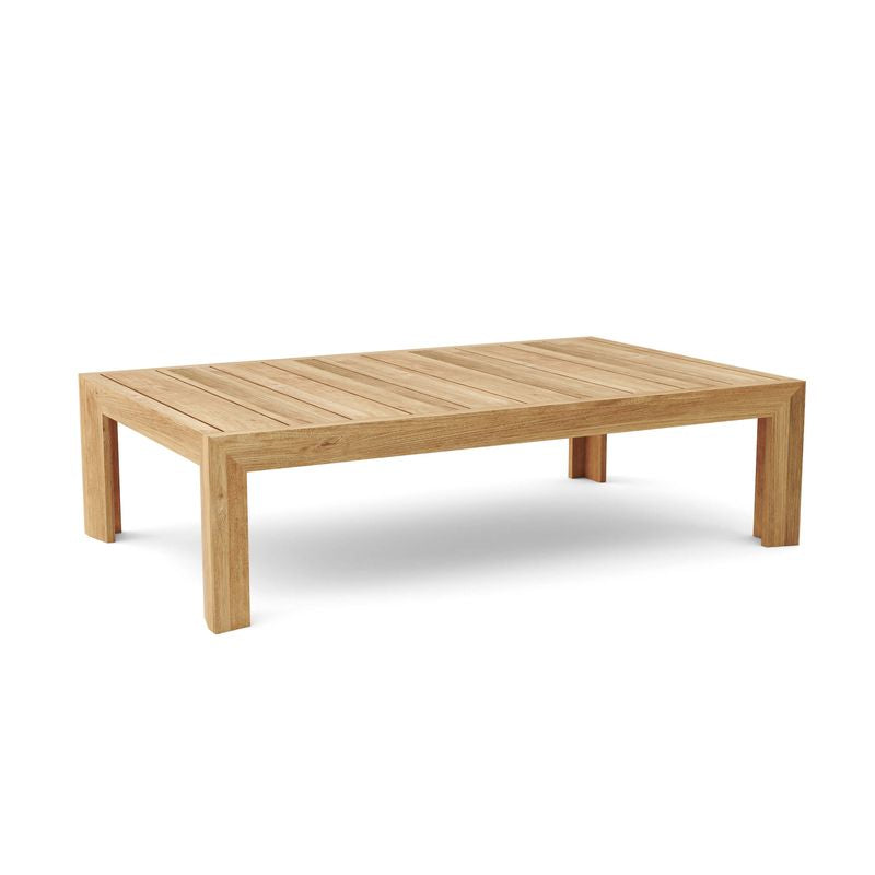 Wooden coffee table on a white background