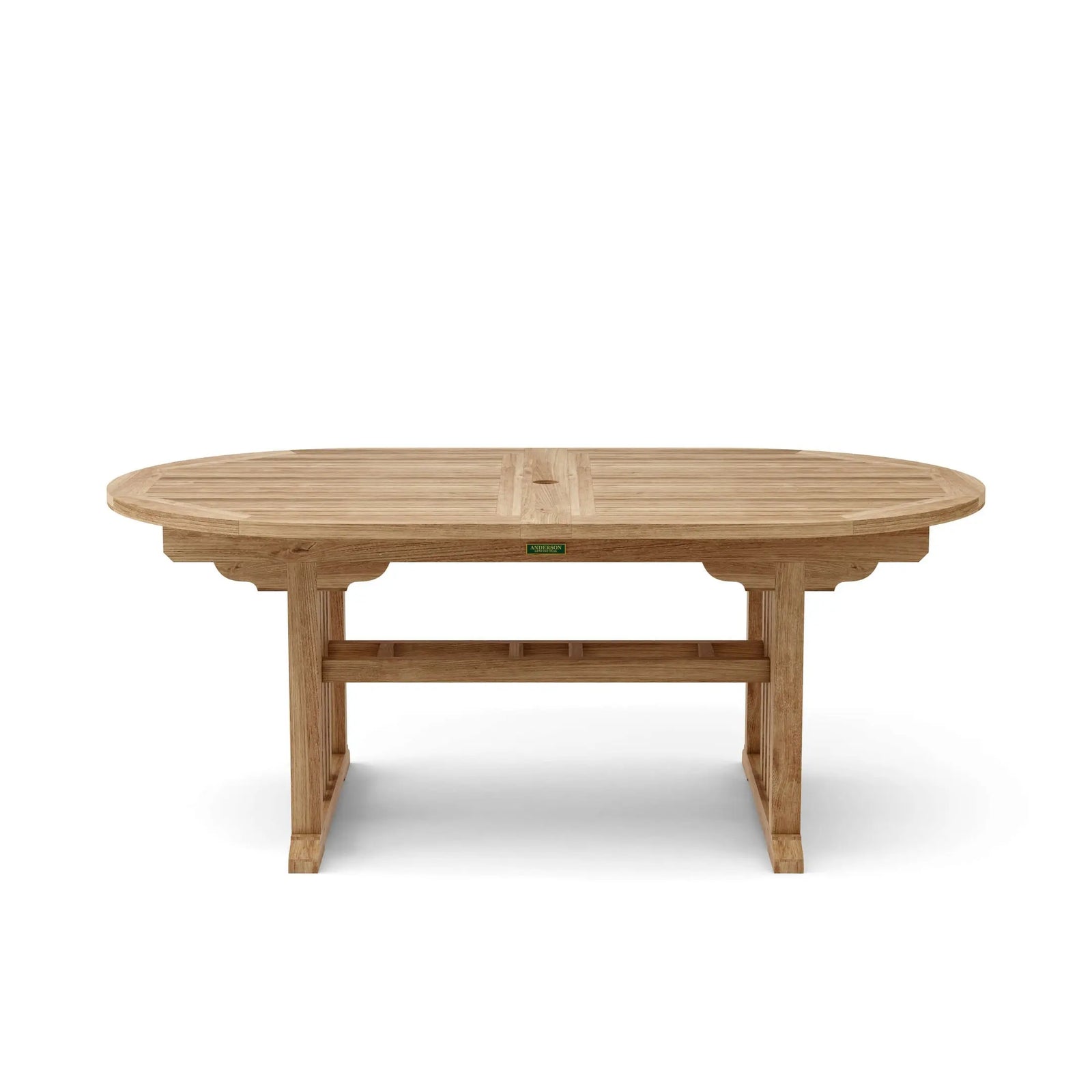 Wooden outdoor table on a white background