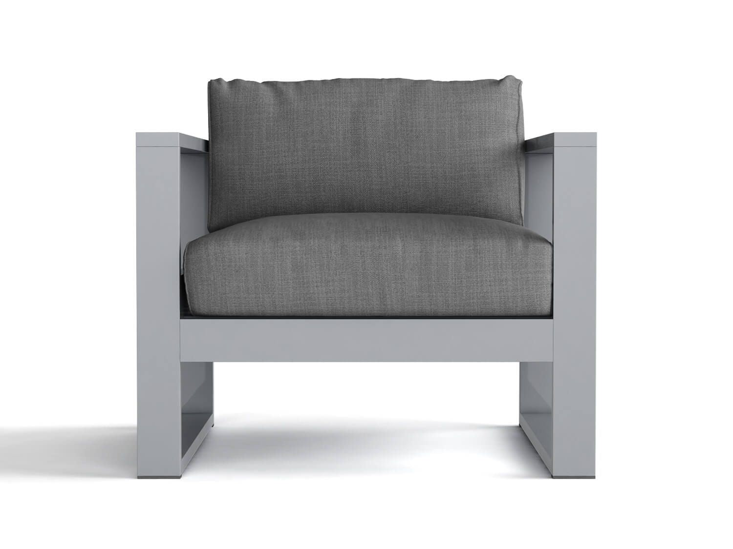 Anderson Teak Lucca Modern Aluminum Deep Seating Armchair Grey - close-up of cushion and frame