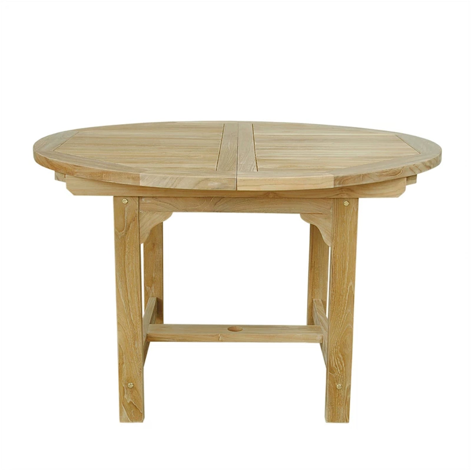 Wooden round table with a white background