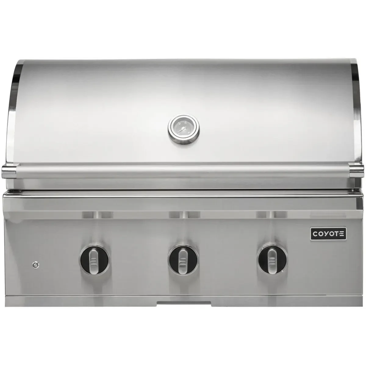 Coyote C-Series 34 Inch Built-In Grill C3C34 - front view with three Infinity Burners stainless steel