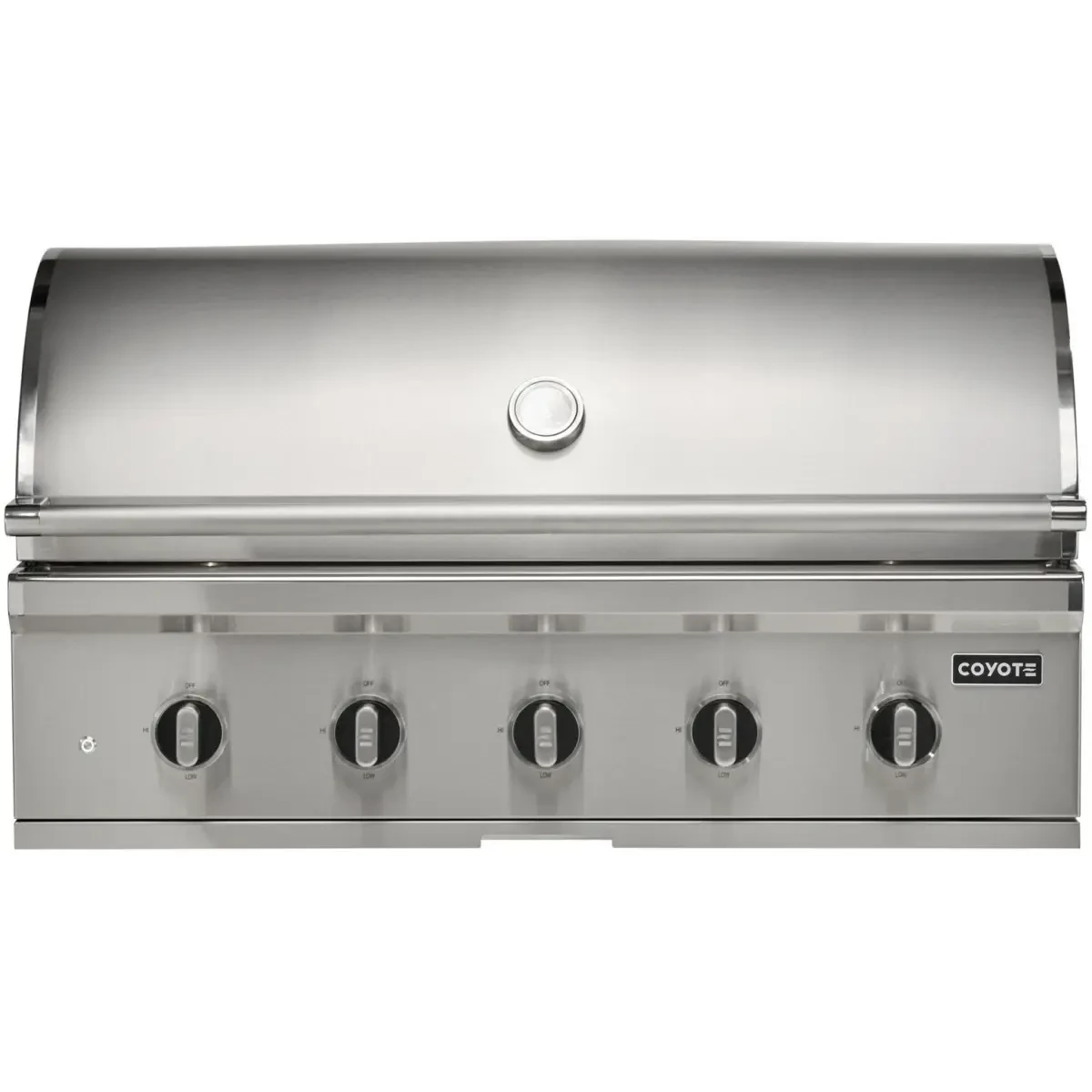 Coyote C-Series 42 Inch Built-In Grill C3CL42 - front view with five Infinity Burners stainless steel