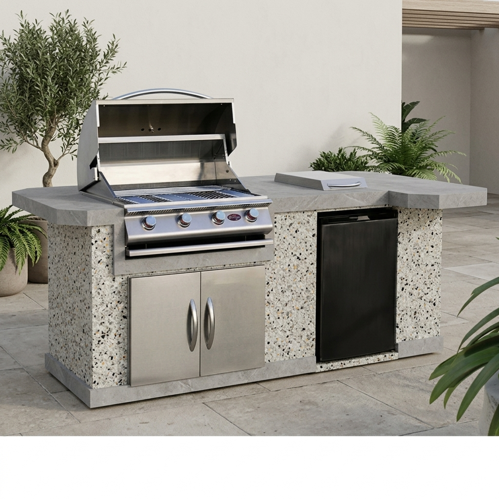 Cal Flame Avalon Q 8 Ft. BBQ Island L-Shaped - BBK820